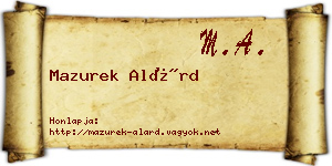 Mazurek Alárd névjegykártya